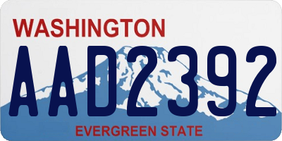 WA license plate AAD2392