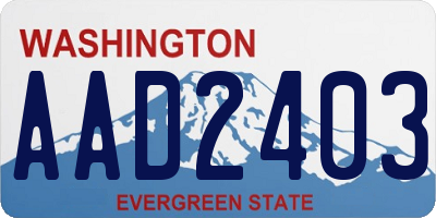 WA license plate AAD2403