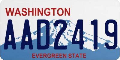 WA license plate AAD2419