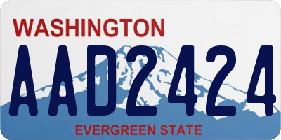 WA license plate AAD2424