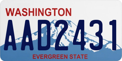 WA license plate AAD2431