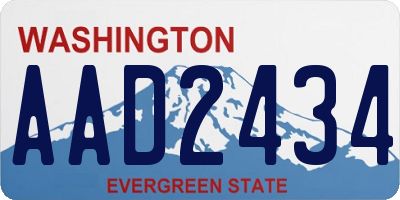 WA license plate AAD2434