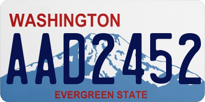 WA license plate AAD2452