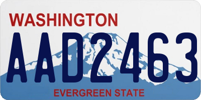 WA license plate AAD2463