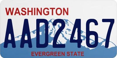 WA license plate AAD2467