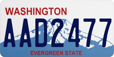 WA license plate AAD2477