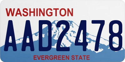 WA license plate AAD2478