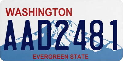 WA license plate AAD2481