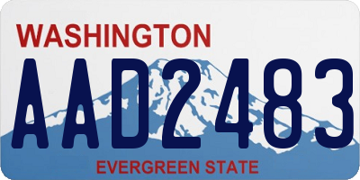 WA license plate AAD2483