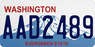 WA license plate AAD2489