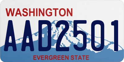 WA license plate AAD2501