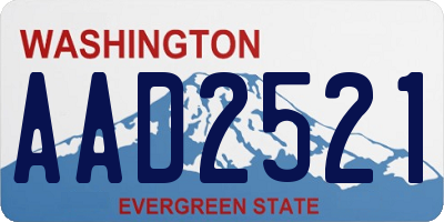 WA license plate AAD2521