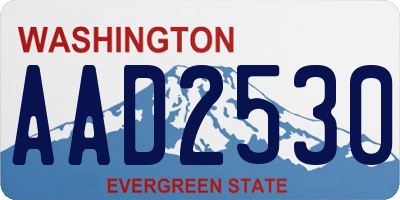 WA license plate AAD2530