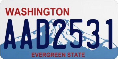WA license plate AAD2531