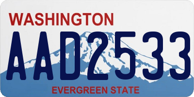 WA license plate AAD2533