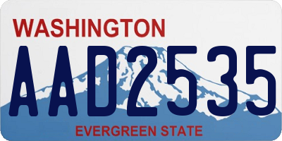 WA license plate AAD2535