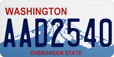 WA license plate AAD2540