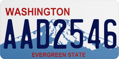 WA license plate AAD2546