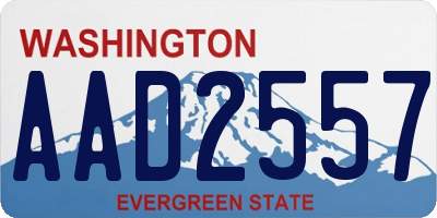 WA license plate AAD2557