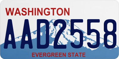 WA license plate AAD2558