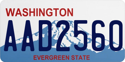 WA license plate AAD2560