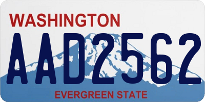 WA license plate AAD2562