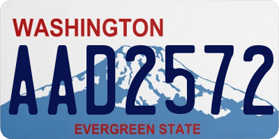 WA license plate AAD2572