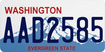 WA license plate AAD2585