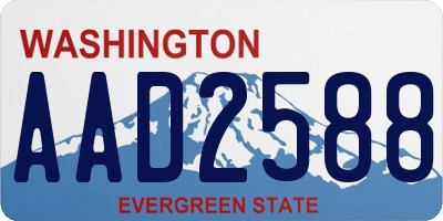 WA license plate AAD2588