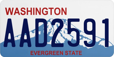 WA license plate AAD2591