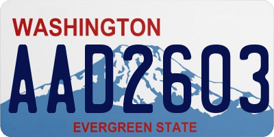 WA license plate AAD2603