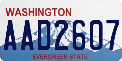 WA license plate AAD2607