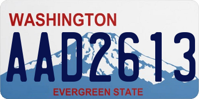 WA license plate AAD2613