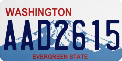 WA license plate AAD2615