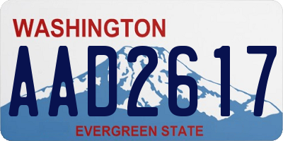WA license plate AAD2617