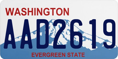 WA license plate AAD2619