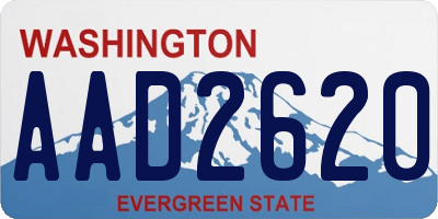 WA license plate AAD2620