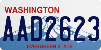 WA license plate AAD2623
