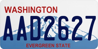 WA license plate AAD2627