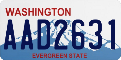 WA license plate AAD2631