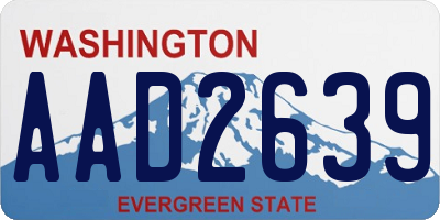 WA license plate AAD2639