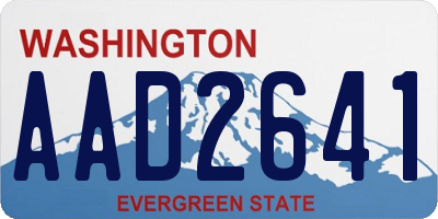 WA license plate AAD2641