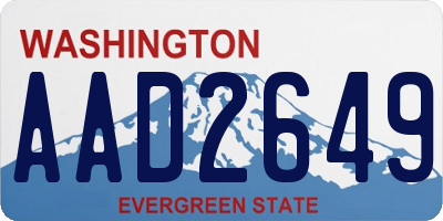 WA license plate AAD2649