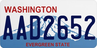 WA license plate AAD2652