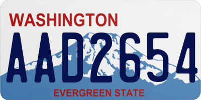 WA license plate AAD2654