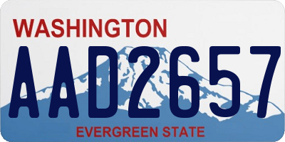 WA license plate AAD2657