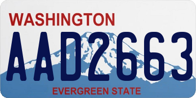WA license plate AAD2663