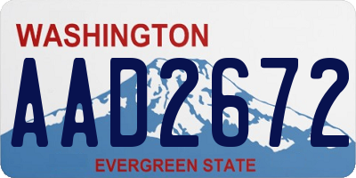 WA license plate AAD2672