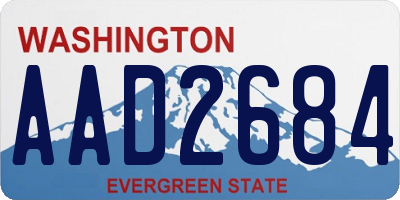 WA license plate AAD2684