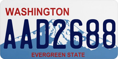 WA license plate AAD2688